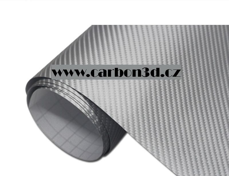 STŘÍBRNÁ 4D KARBON FOLIE S KANÁLKY V LEPIDLE 152cm x 5m