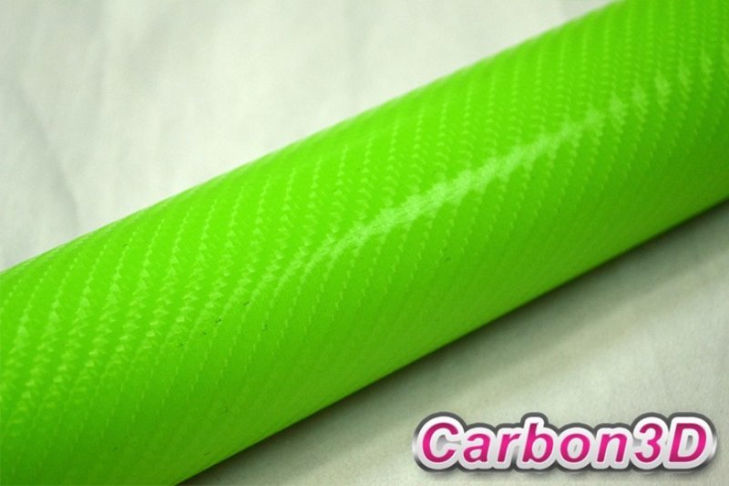 ZELENÁ 4D KARBON FOLIE S KANÁLKY V LEPIDLE 152cm x 5m