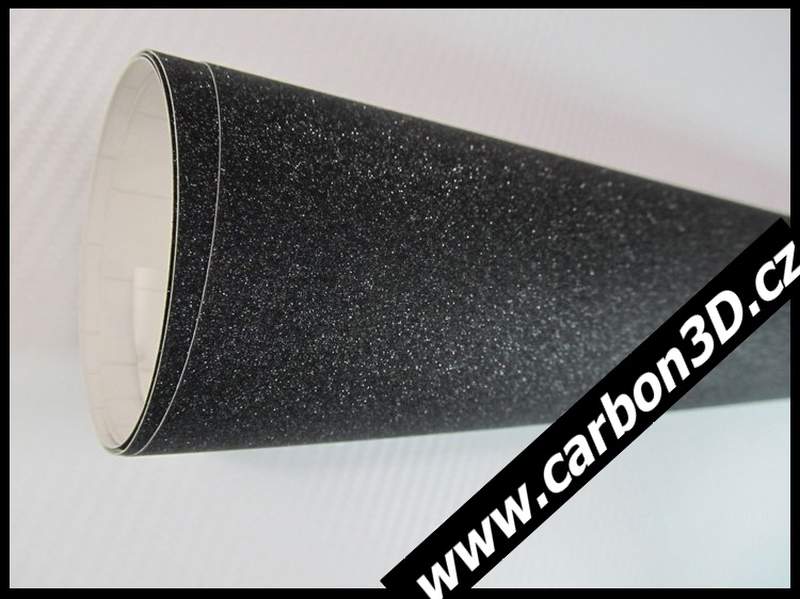 ČERNÁ MATNÁ 3D FOLIE SE TŘPYTKAMI - 152cm x 15m