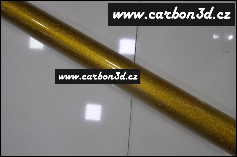 Zlatá lesklá folie se třpytkami - 152cm x 10m