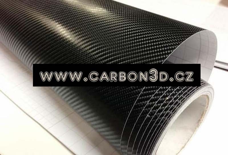 ČERNÁ 4D CARBON KARBON FOLIE S KANÁLKY V LEPIDLE 152cm x 14m