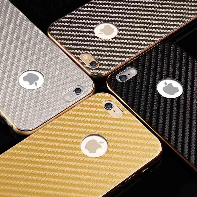 Černý bumper luxusní kryt 3D karbon pro iPhone 6 (4.7) 