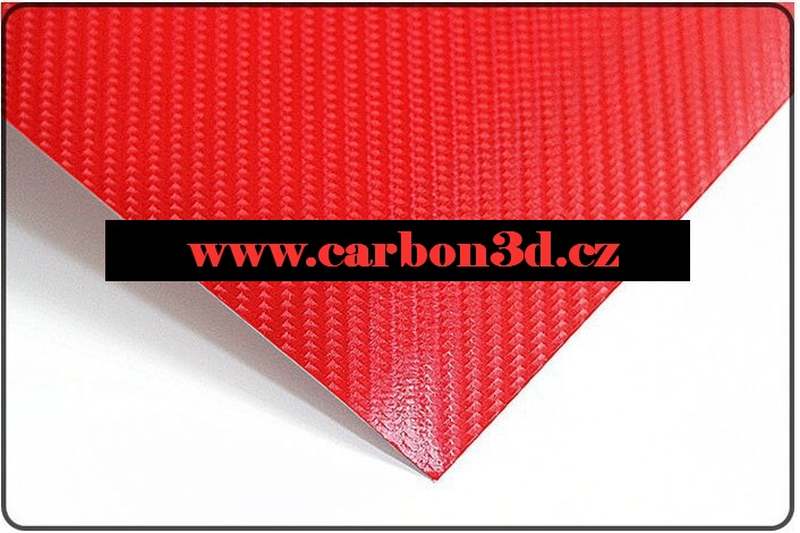 ČERVENÁ 4D KARBON FOLIE S KANÁLKY V LEPIDLE 152cm x 10m