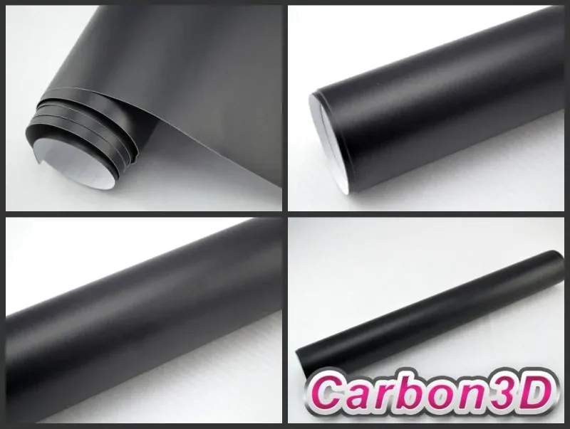 ČERNÁ MATNÁ 3D FOLIE S KANÁLKY V LEPIDLE 152cm x 25cm