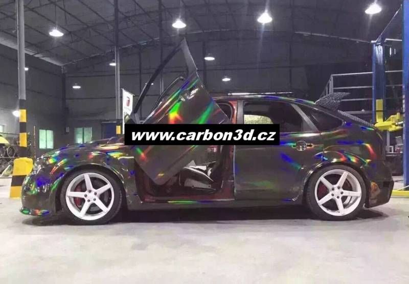 ČERNÁ DUHOVÁ CHROM 3D FOLIE - 149cm x 5m