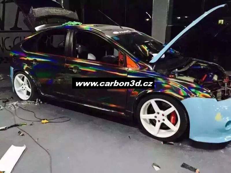 ČERNÁ DUHOVÁ CHROM 3D FOLIE - 149cm x 5m