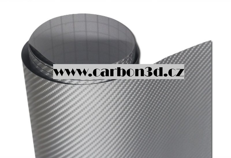 STŘÍBRNÁ 4D KARBON FOLIE S KANÁLKY V LEPIDLE 152cm x 30cm