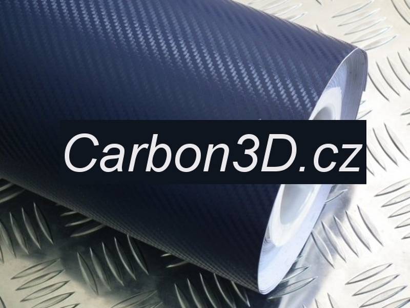 MODRÁ TMAVÁ 3D KARBON FOLIE S KANÁLKY V LEPIDLE 152cm x 20m