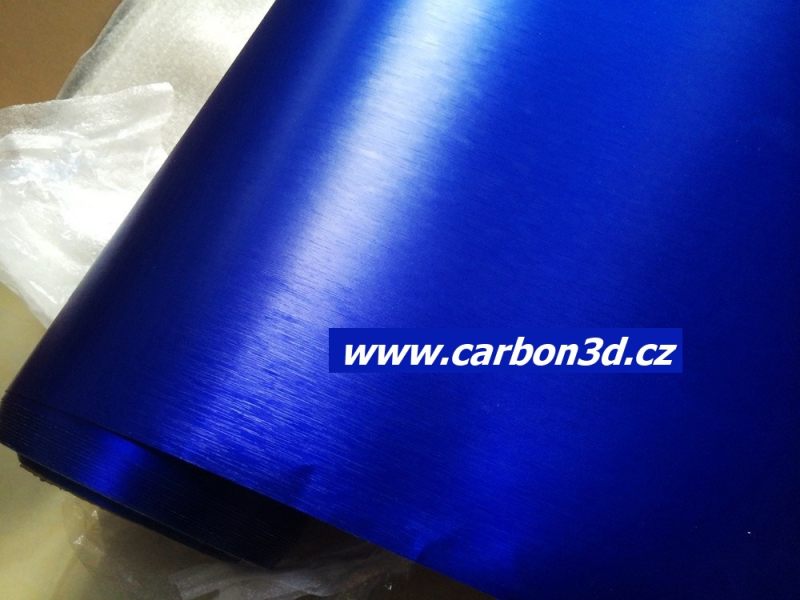 MODRÁ BROUŠENÁ CHROM METALICKÁ FOLIE 152cm x 20m