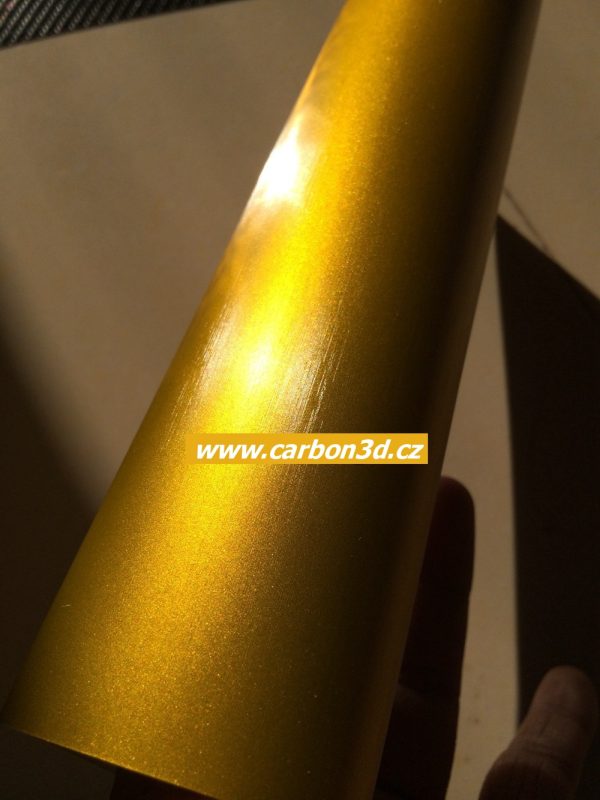 ZLATÁ BROUŠENÁ CHROM METALICKÁ FOLIE 152cm x 15m