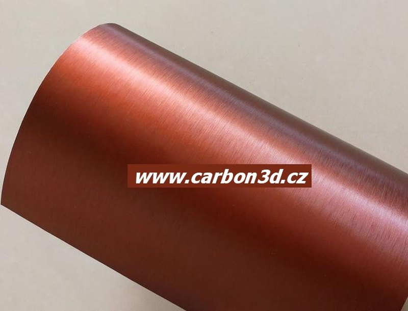 HNĚDÁ BROUŠENÁ CHROM METALICKÁ FOLIE 152cm x 15m