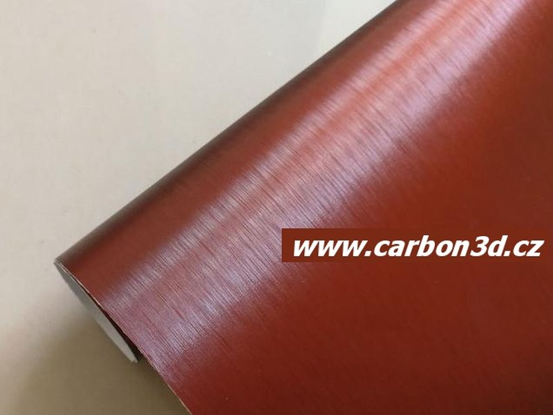 HNĚDÁ BROUŠENÁ CHROM METALICKÁ FOLIE 152cm x 15m