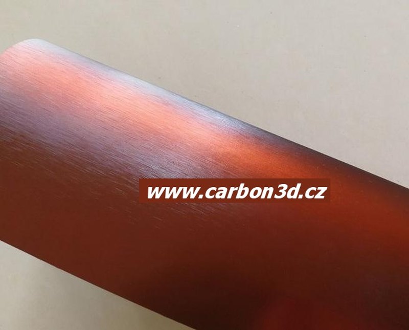 HNĚDÁ BROUŠENÁ CHROM METALICKÁ FOLIE 152cm x 15m