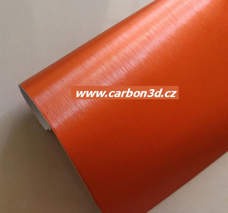 ORANŽOVÁ BROUŠENÁ CHROM METALICKÁ FOLIE 152cm x 15m