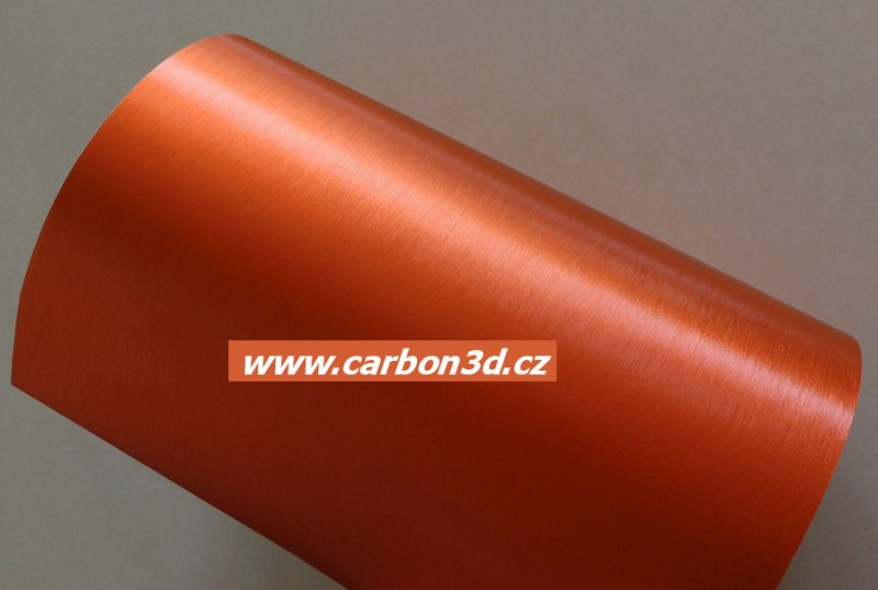 ORANŽOVÁ BROUŠENÁ CHROM METALICKÁ FOLIE 152cm x 15m