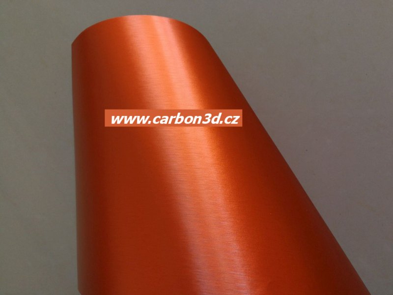 ORANŽOVÁ BROUŠENÁ CHROM METALICKÁ FOLIE 152cm x 5m