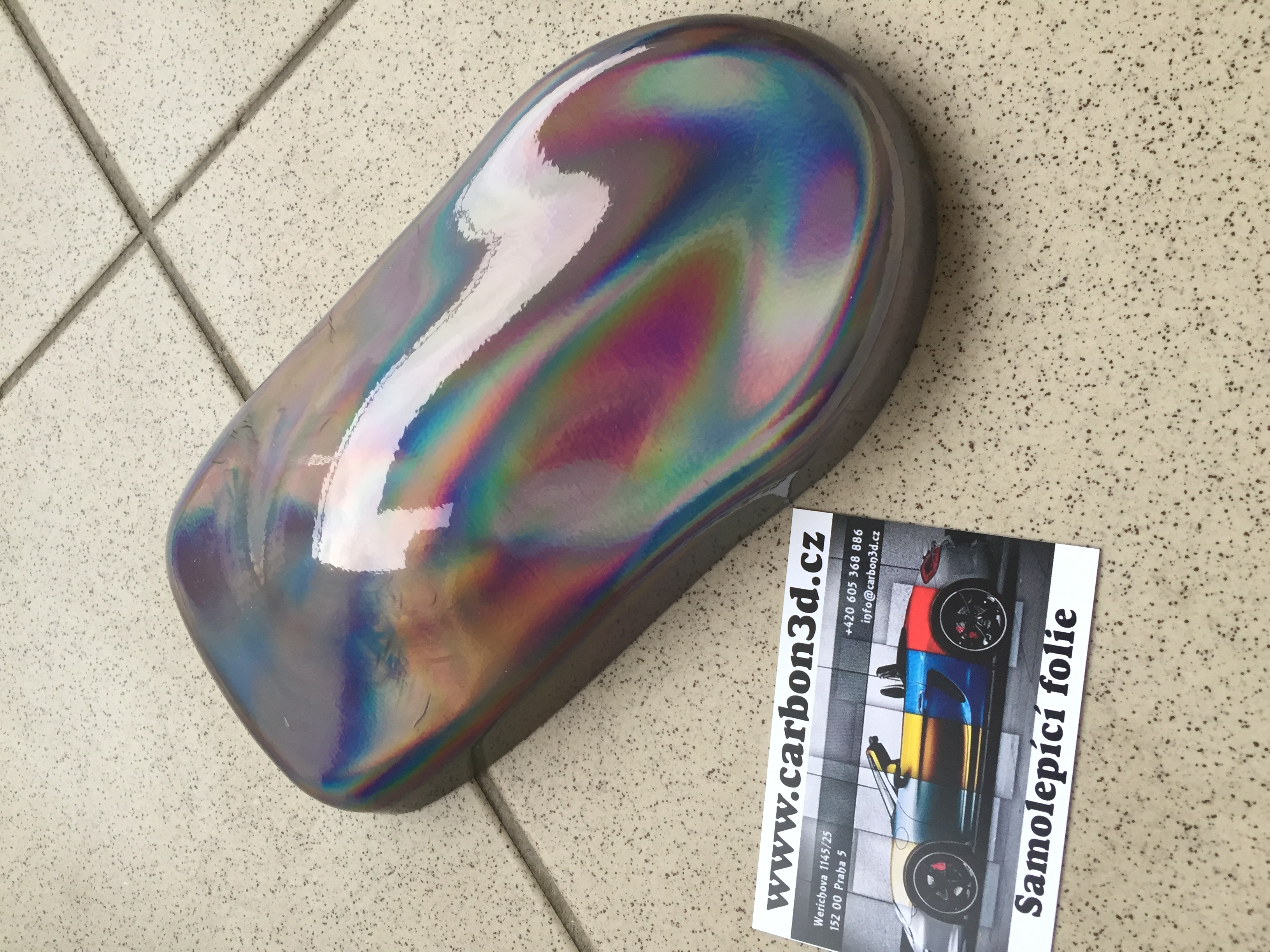 ŠEDÁ DUHOVÁ CHROM 3D FOLIE - 149cm x 3m