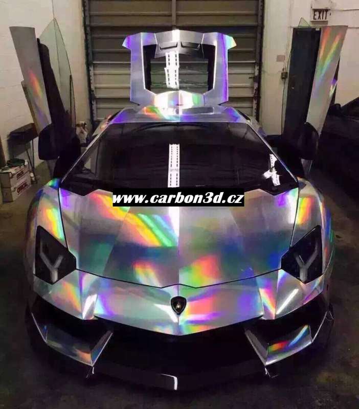 STŘÍBRNÁ DUHOVÁ CHROM 3D FOLIE 149cm x 2m