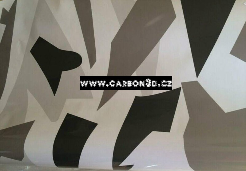 CAMO BÍLÁ/ČERNÁ/ŠEDÁ 3D FOLIE 152cm x 30m