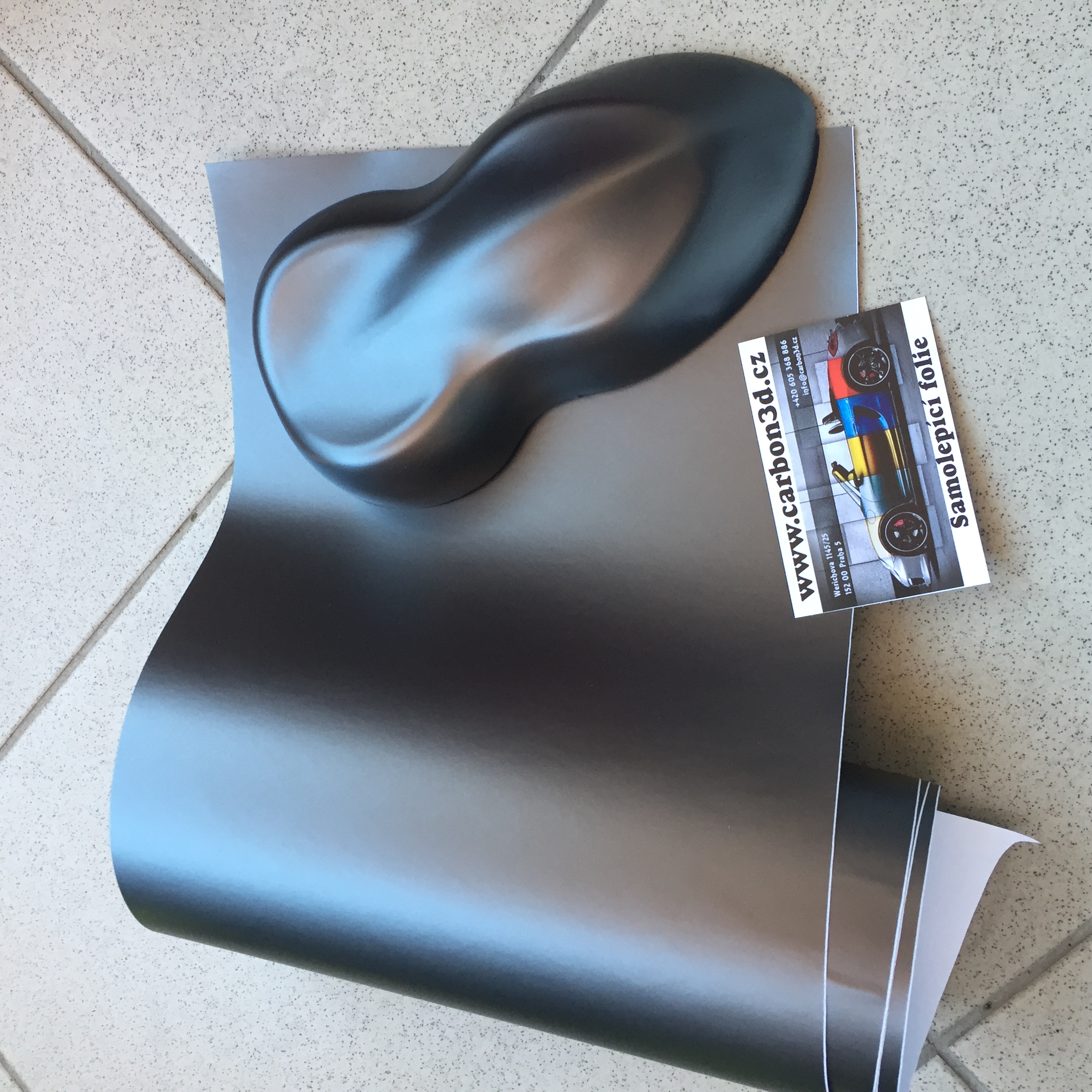 ŠEDÁ ANTRACIT MATNÁ CHROM METALICKÁ 3D FOLIE 152cm x 50cm