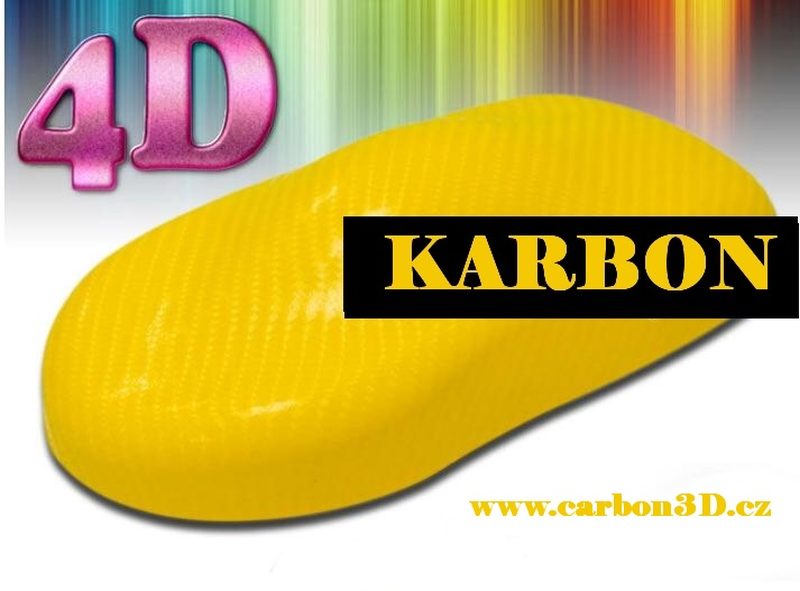 ŽLUTÁ 4D CARBON KARBON FOLIE 152cm x 30m