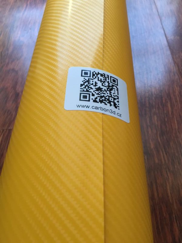 ŽLUTÁ 4D CARBON KARBON FOLIE 152cm x 30m