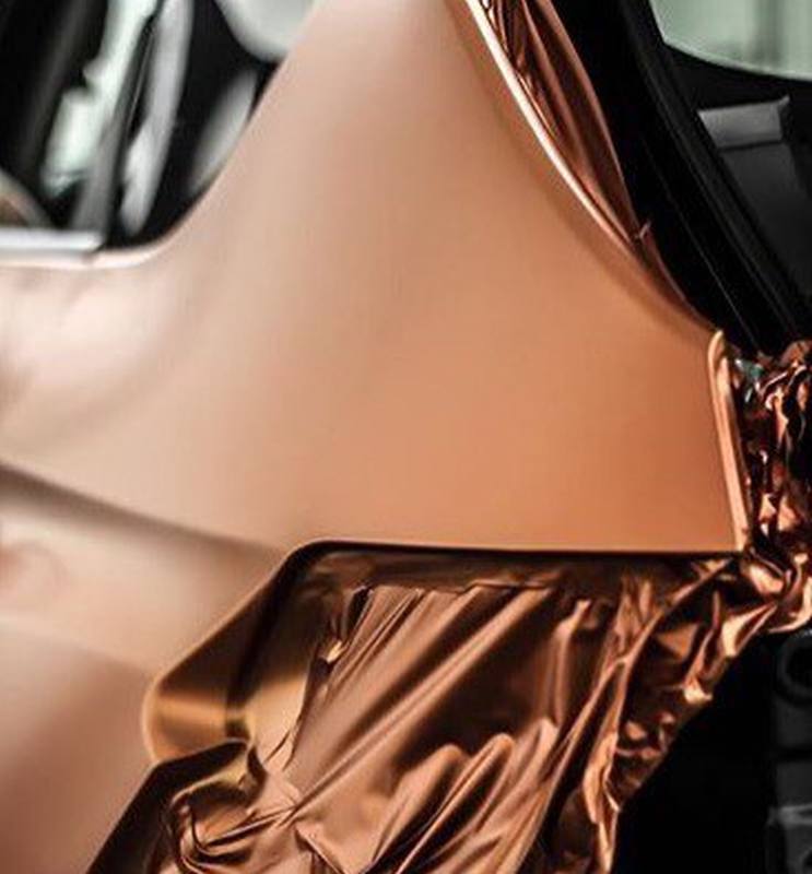 HNĚDÁ MATNÁ CHROM METALICKÁ 3D FOLIE 152cm x 5m