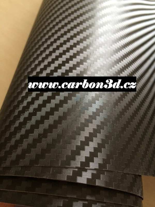 ČERNÁ 3D KARBON CARBON FOLIE S KANÁLKY V LEPIDLE 50cm x 30cm