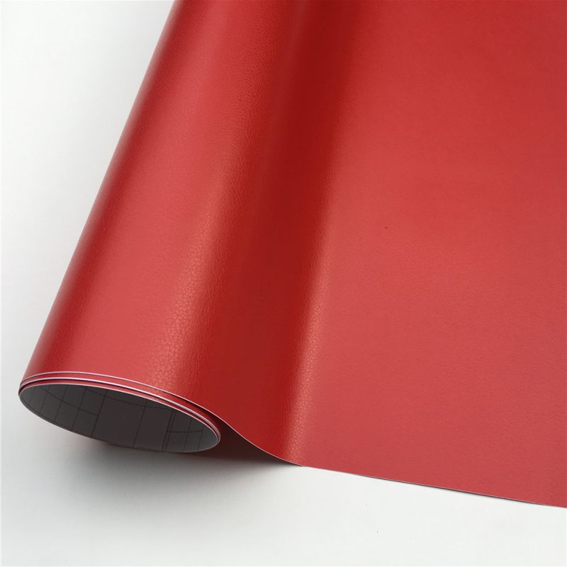 ČERVENÁ SAMOLEPÍCÍ PVC FOLIE S IMITACÍ KŮŽE - 152cm x 15m