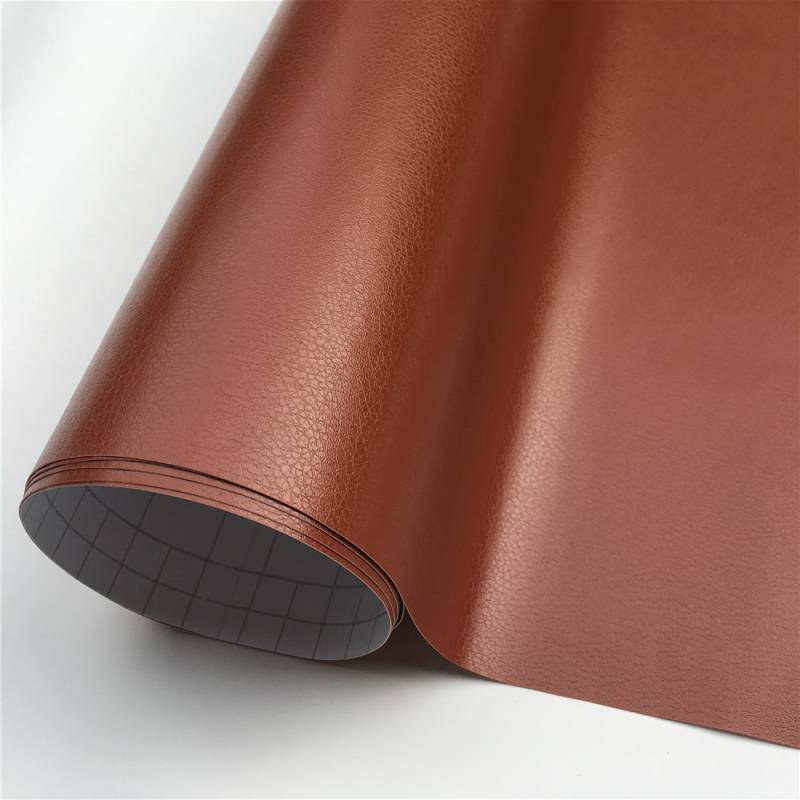 HNĚDÁ SAMOLEPICÍ PVC FOLIE S IMITACÍ KŮŽE - 152cm x 10m 