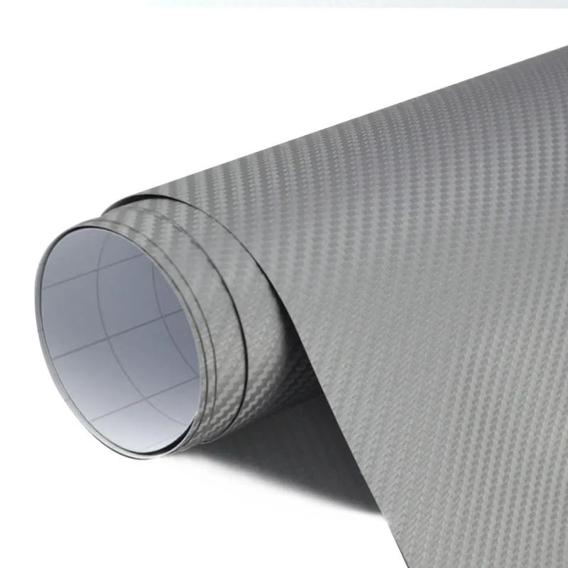 Šedá 3D karbonová folie s kanálky v lepidle 152cm x 25m