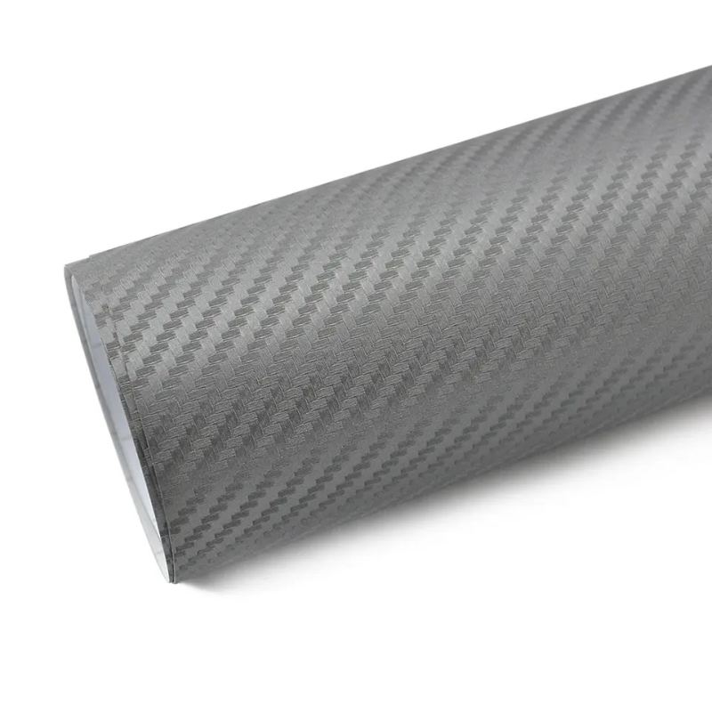 Šedá 3D karbonová folie s kanálky v lepidle 152cm x 25m