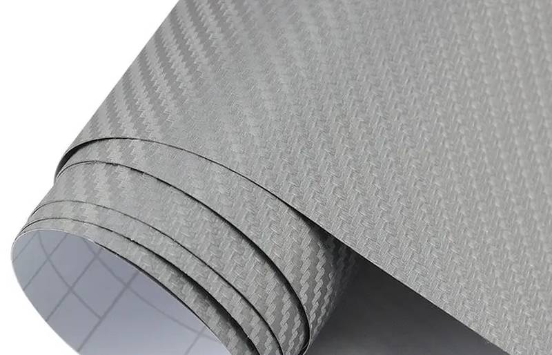 Šedá 3D karbonová folie s kanálky v lepidle 152cm x 25m
