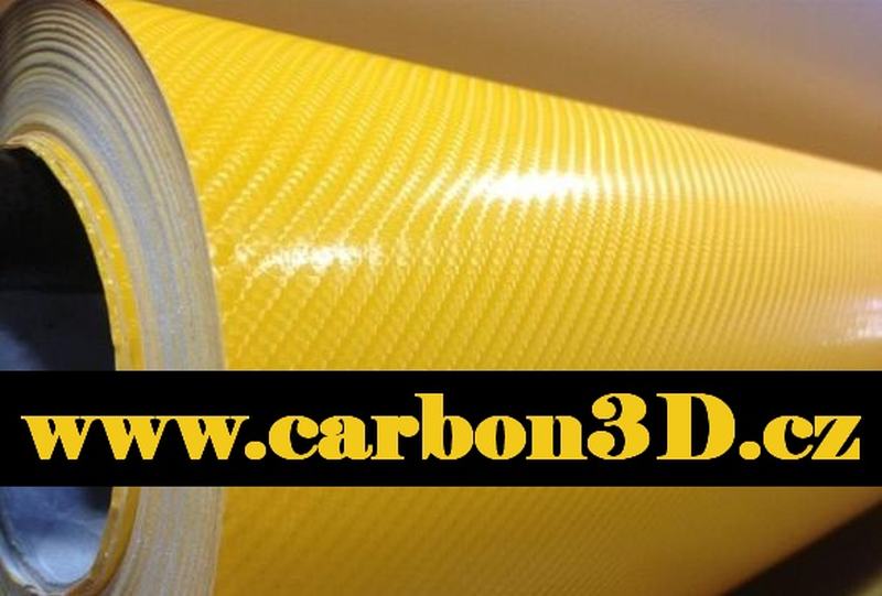 ŽLUTÁ 4D CARBON KARBON FOLIE 152cm x 8m