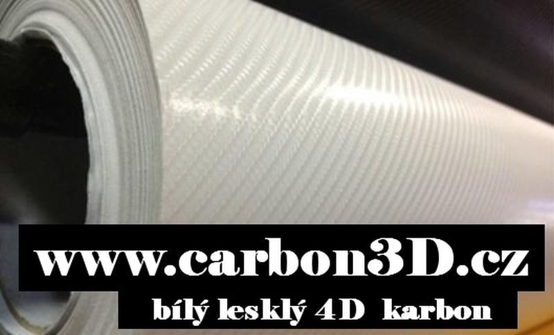 BÍLÁ 4D KARBON FOLIE S KANÁLKY V LEPIDLE 152cm x 1m