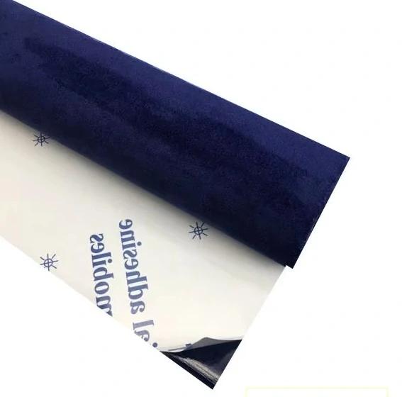 IMPERIAL BLUE SAMOLEPICÍ LÁTKA (IMITACE BROUŠENÉ KŮŽE ALCANTARA) 149cm x 5m