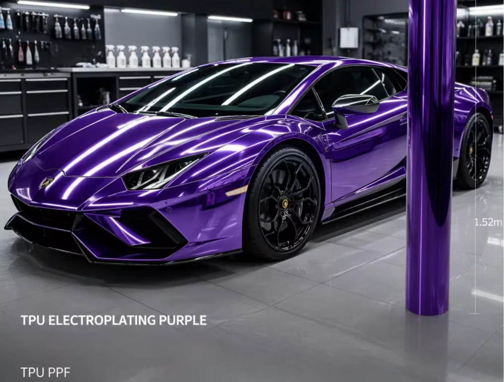 Barevná ochranná PPF fólie Mirror Chrome Purple | TPU 191 μm