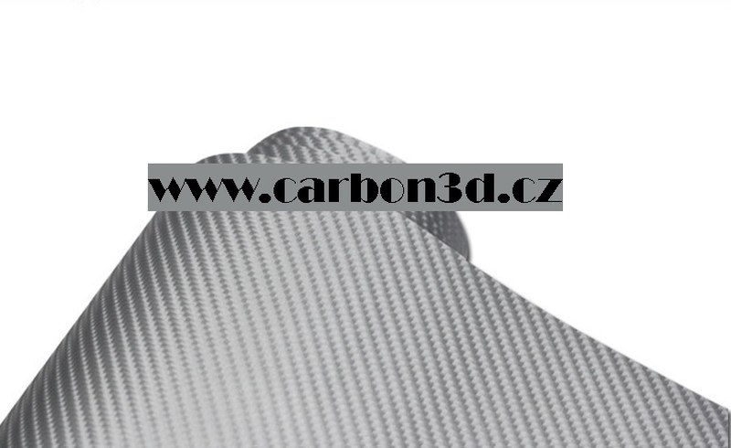 STŘÍBRNÁ 4D KARBON FOLIE S KANÁLKY V LEPIDLE 152cm x 1m