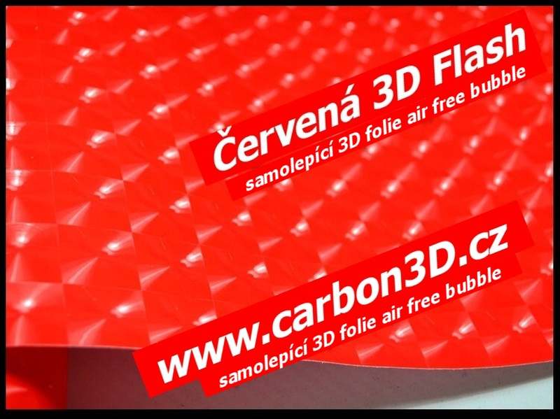 3D Flash vinyl folie s kánálky 152cm x 30m - Červená