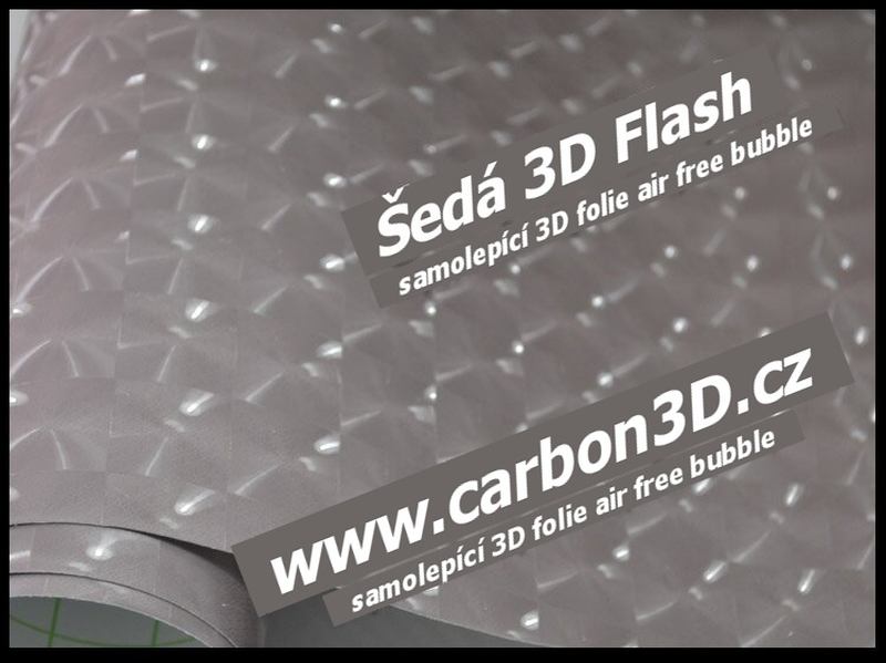 3D Flash vinyl folie s kánálky 152cm x 30m - Šedá