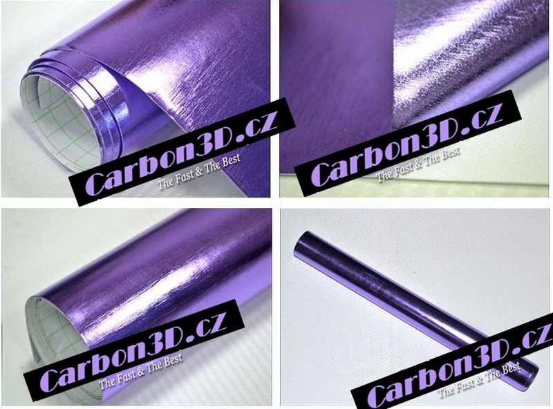 FIALOVÝ BROUŠENÝ KOV 3D FOLIE - 152cm x 10m