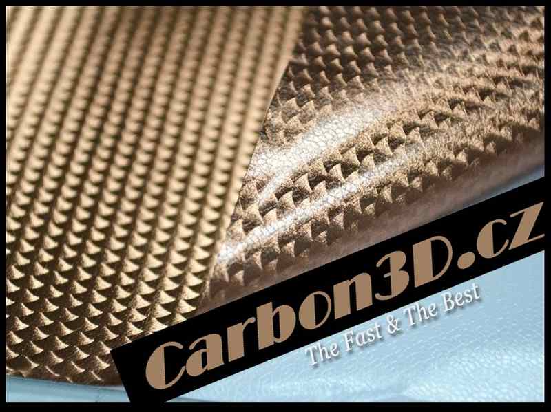 CHROM BRONZOVÁ FAN KARBON 3D FOLIE - 152cm x 10m