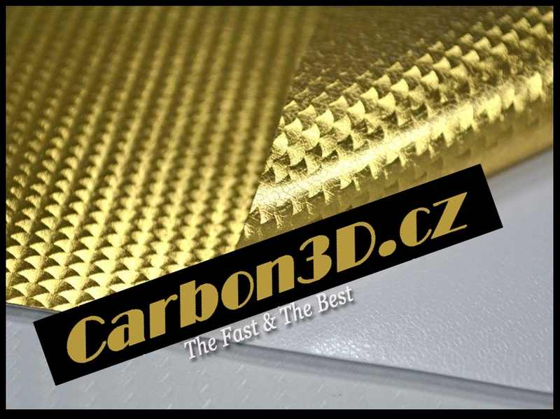 CHROM ZLATÁ FAN KARBON 3D FOLIE - 152cm x 10m