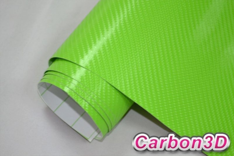 ZELENÁ 4D KARBON FOLIE S KANÁLKY V LEPIDLE 152cm x 20m