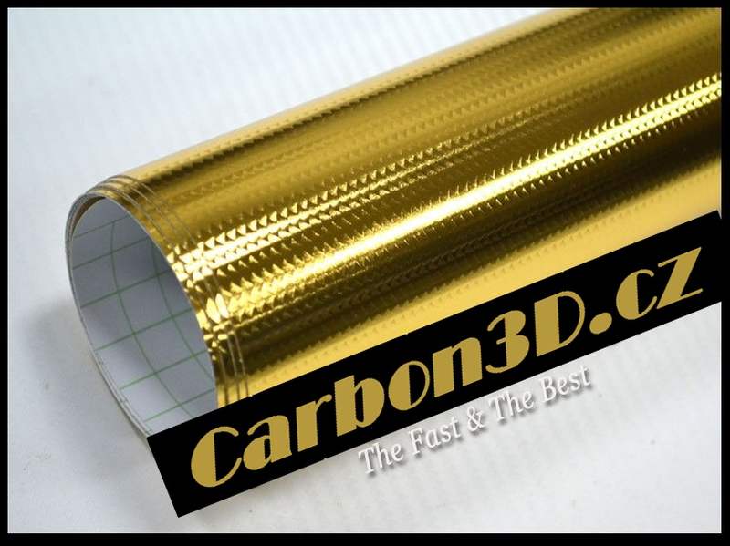 CHROM ZLATÁ FAN KARBON 3D FOLIE - 152cm x 10m