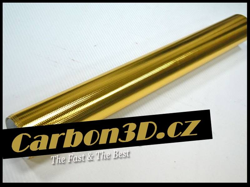 CHROM ZLATÁ FAN KARBON 3D FOLIE - 152cm x 10m