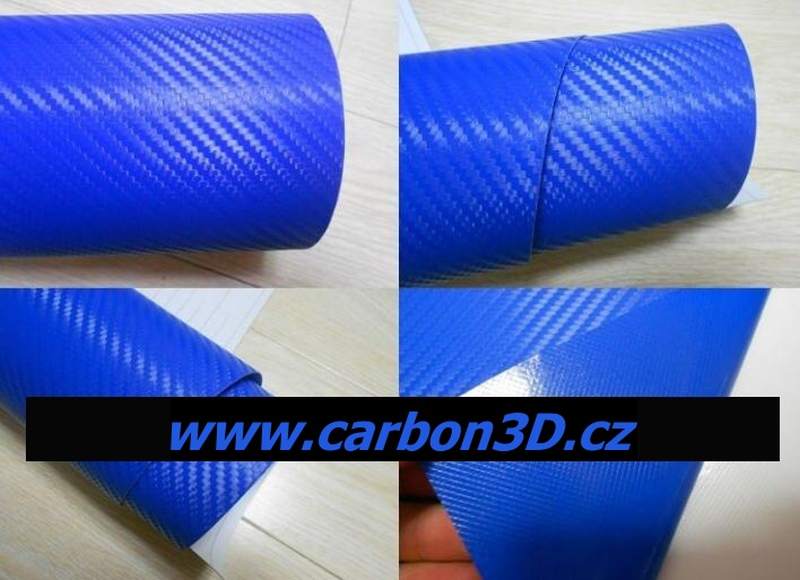 152cm x 20m CARBON KARBON FOLIE 3D Modrá s kanálky