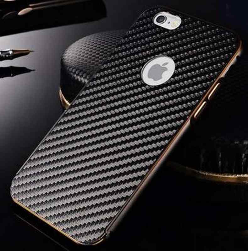 Černý bumper luxusní kryt 3D karbon pro iPhone 6 (4.7)