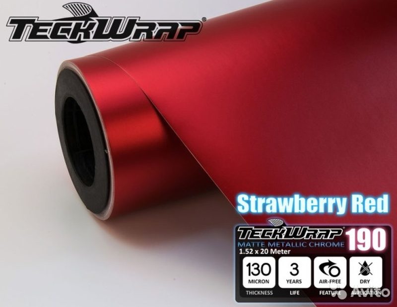 ČERVENÁ STRAWBERRY MATNÁ CHROM METALICKÁ FOLIE - 152cm x 18m