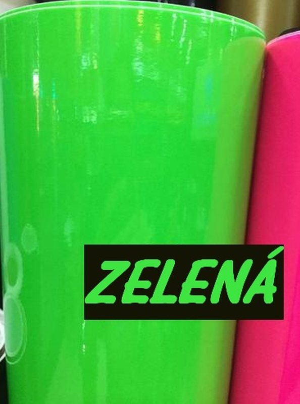 FLUORESCENTNÍ ZELENÁ LESKLÁ 3D FOLIE - 152cm x 20m